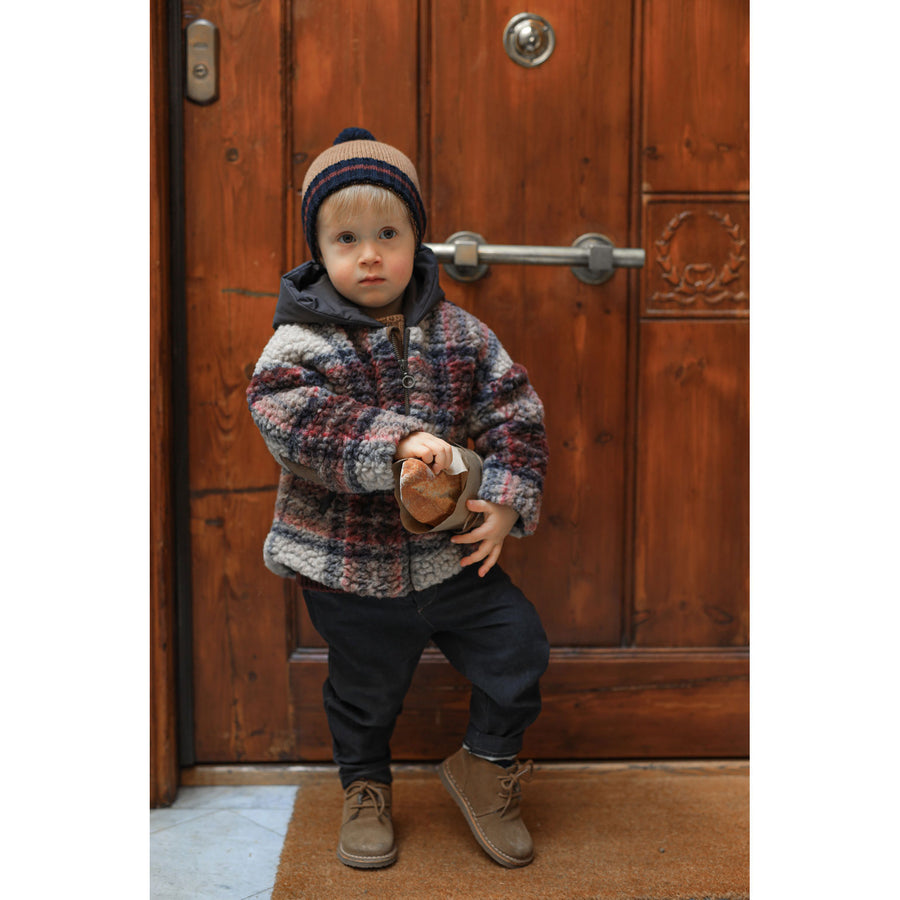 1+ In The Family Dark Blue Hans Hooded Jacket
