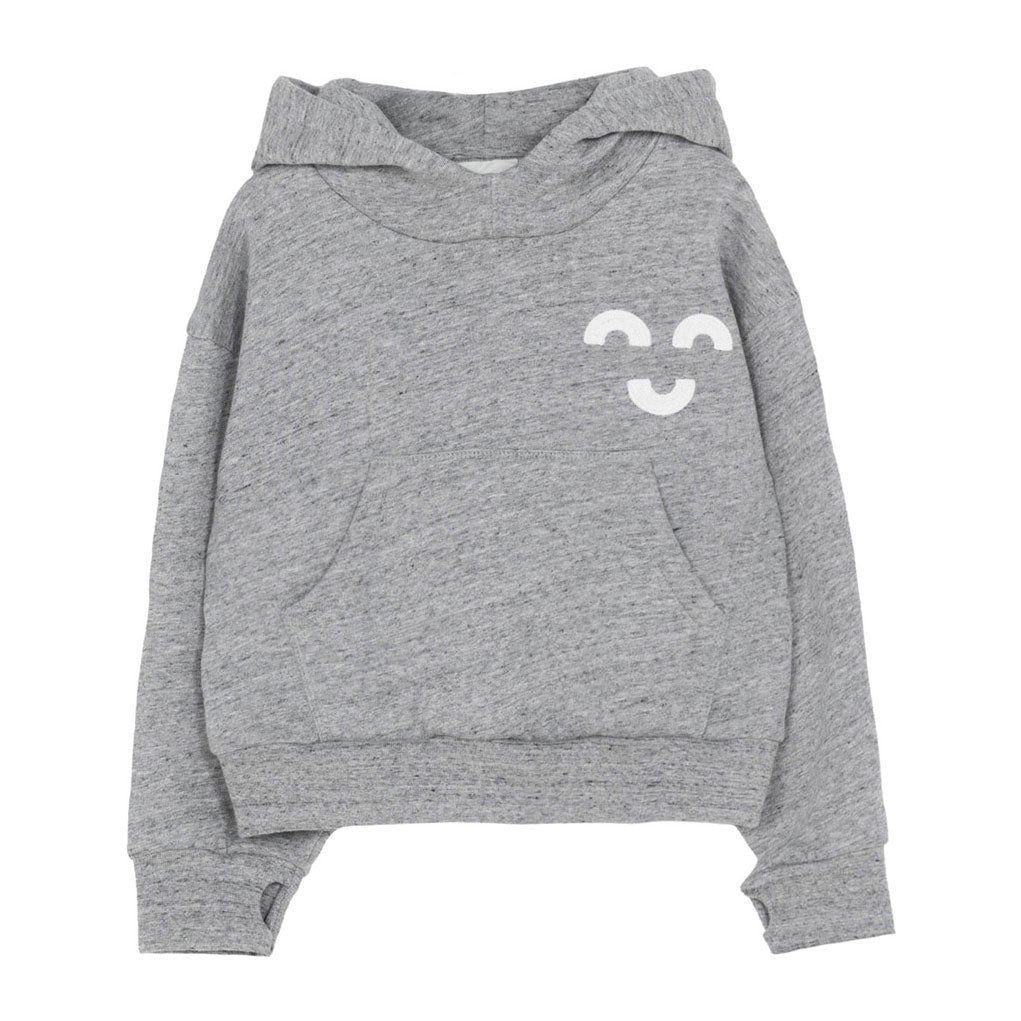 Finger in the Nose  Heather Grey Happy Hooded Sweatshirt