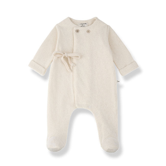 1+ In The Family Ecru Havre Footed Jumpsuit