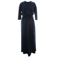 HEV Navy Denim Panelled Toggle Dress