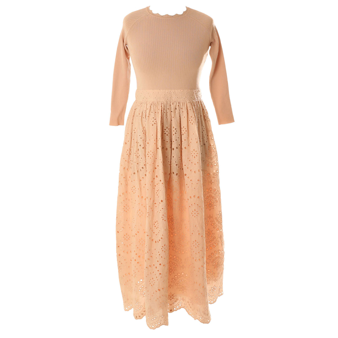 HEV Nude Knit To Eyelet Dress Ladida HEV Nude Knit To Eyelet Dress Ladida