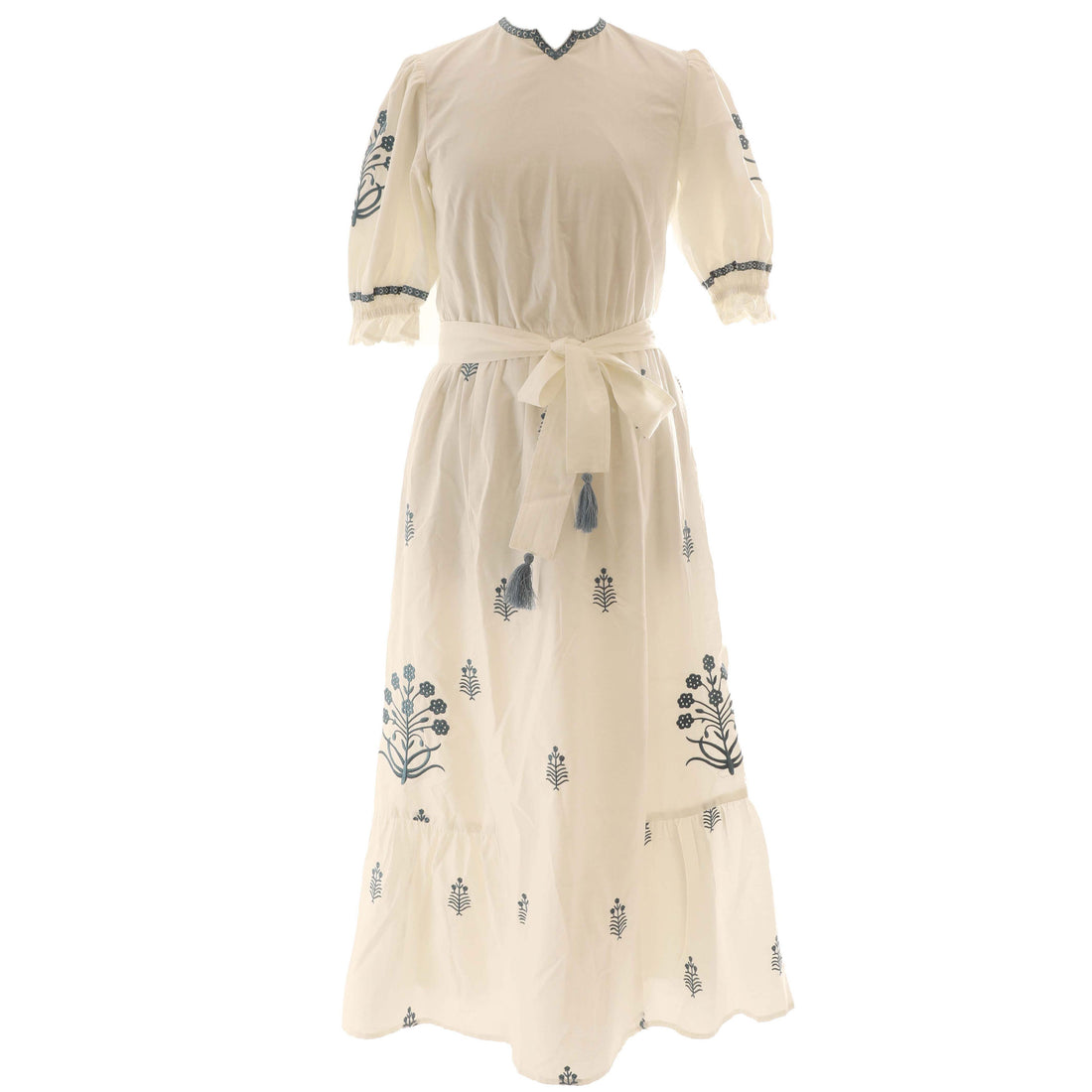 HEV White Embroidered Flower Dress Ladida