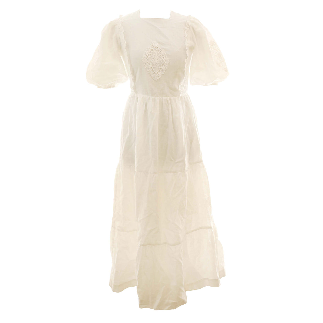 HEV White Crochet Detail Dress