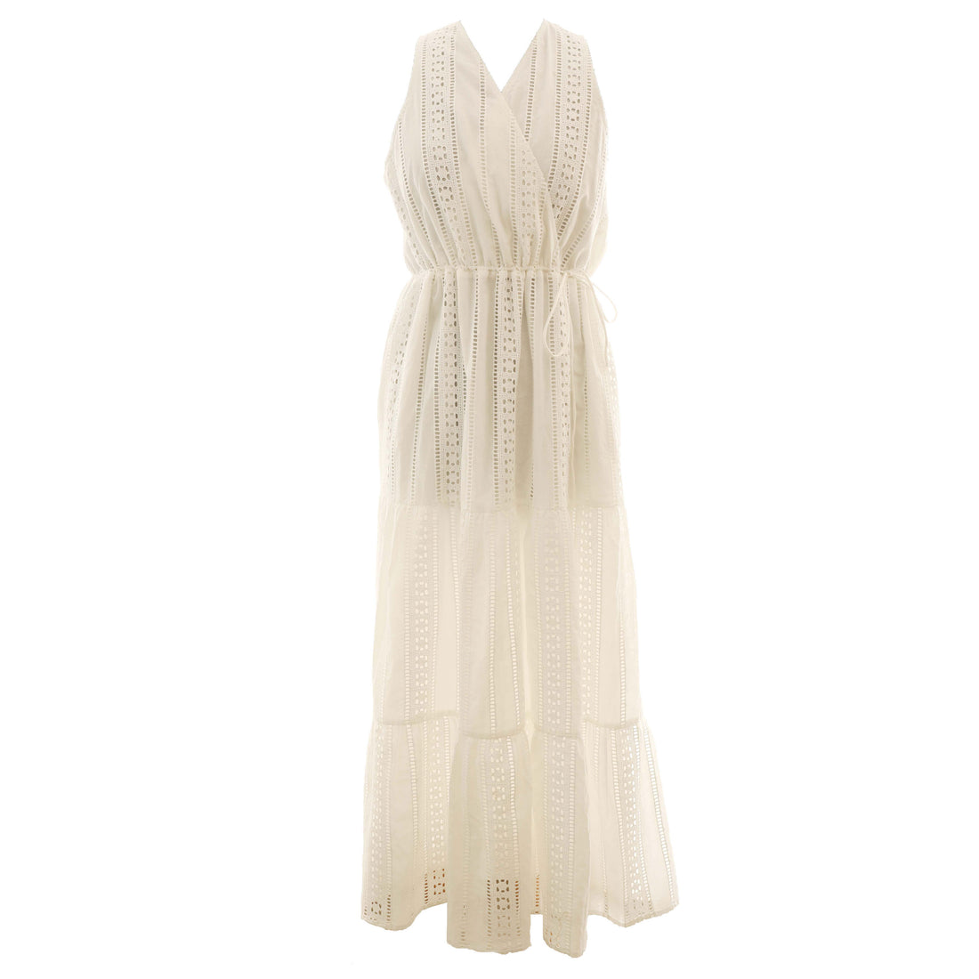 HEV Ivory Eyelet Wrap Jumper