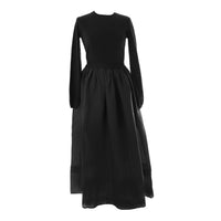 HEV Black Knit Waist Tie Dress