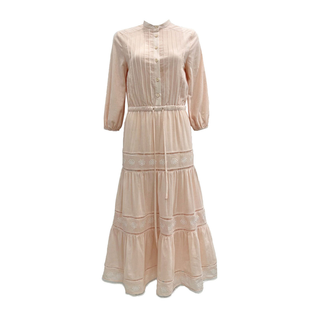 HEV Peach Embroidred Cotton Dress
