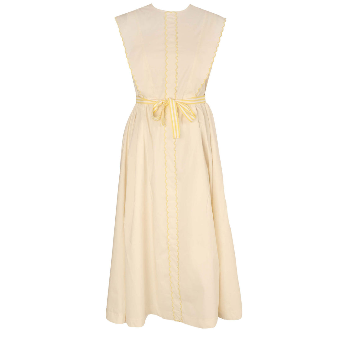 HEV Ivory Scalloped Trim Dress