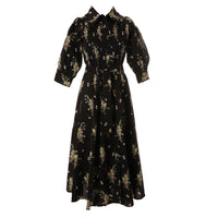 HEV Black Belted Tuck Dress