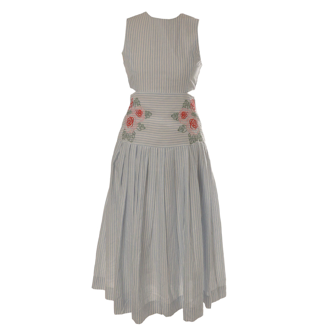 HEV Light Blue Stripe Side Holes Dress