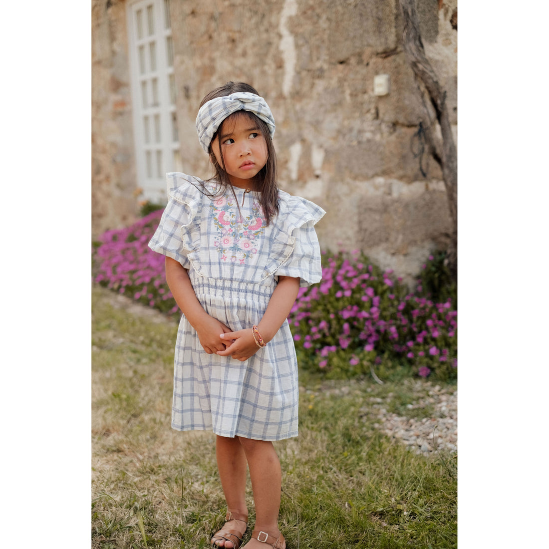 Louise Misha Blue River Checks Yuriria Headband