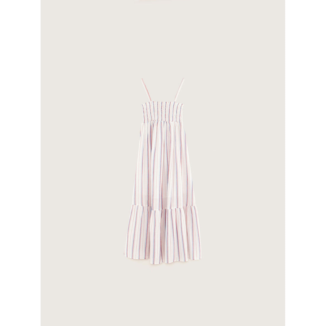 Bellerose Pink Striped Tiered Maxi Heather Dress