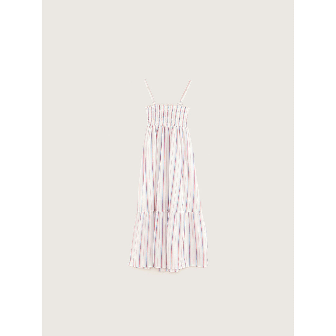 Bellerose Pink Striped Tiered Maxi Heather Dress