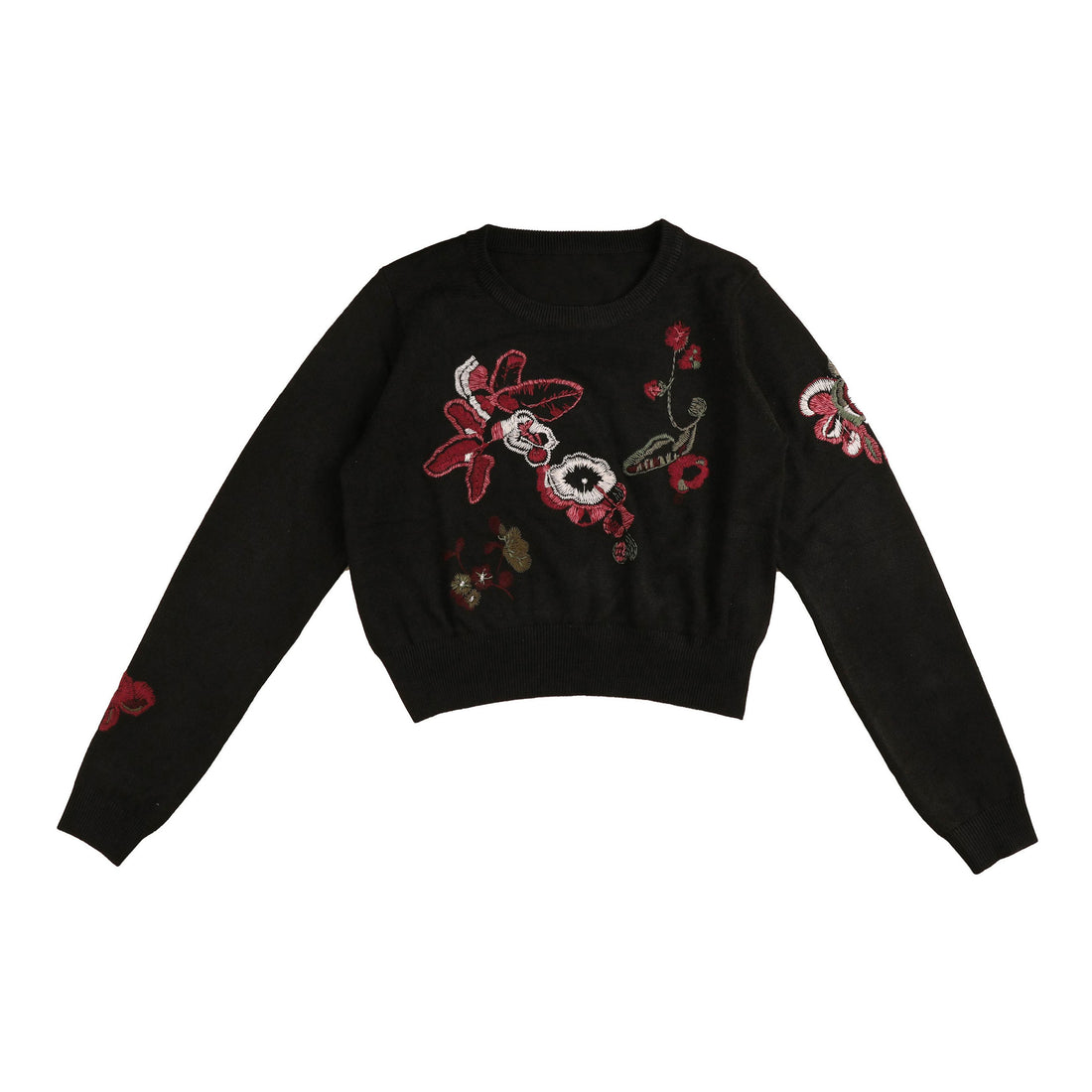 HEV Black Floral Embroidery Knit Sweater