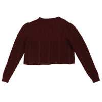 Hev Burgundy Crop Textured Sweater
