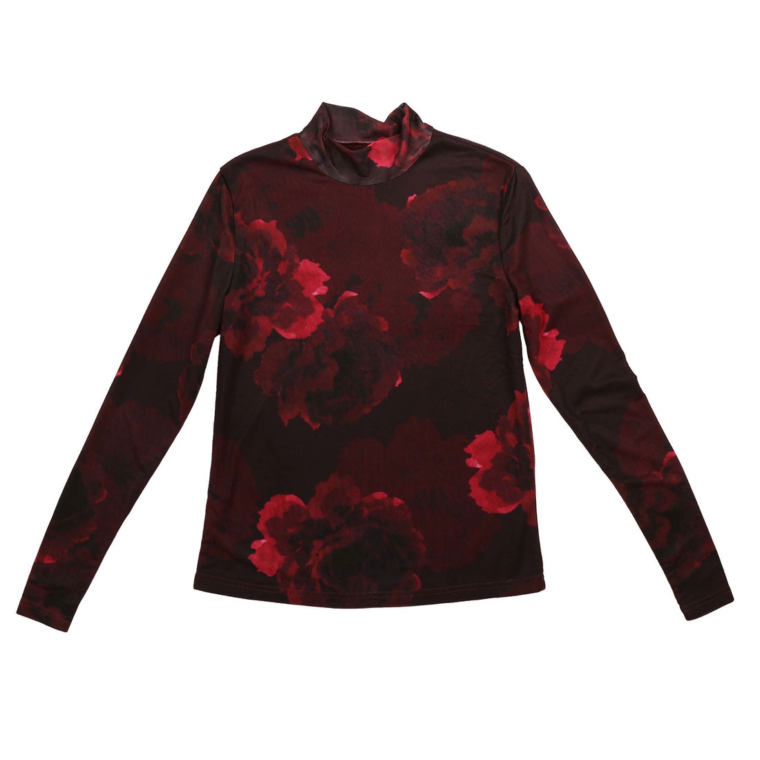 HEV Moody Floral Printed Mesh Mockneck