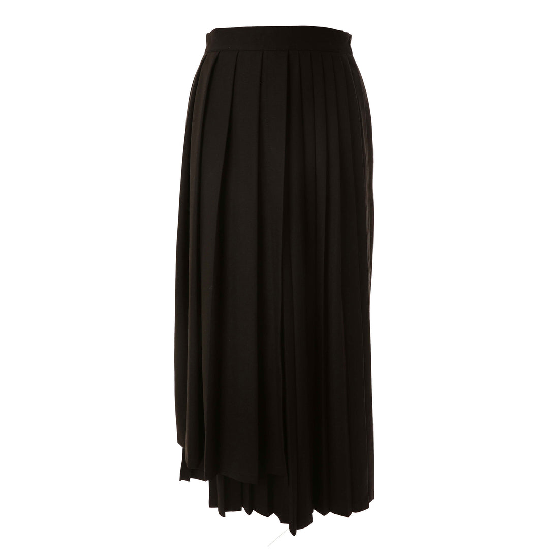 HEV Black Silk Wrap Pleat Skirt