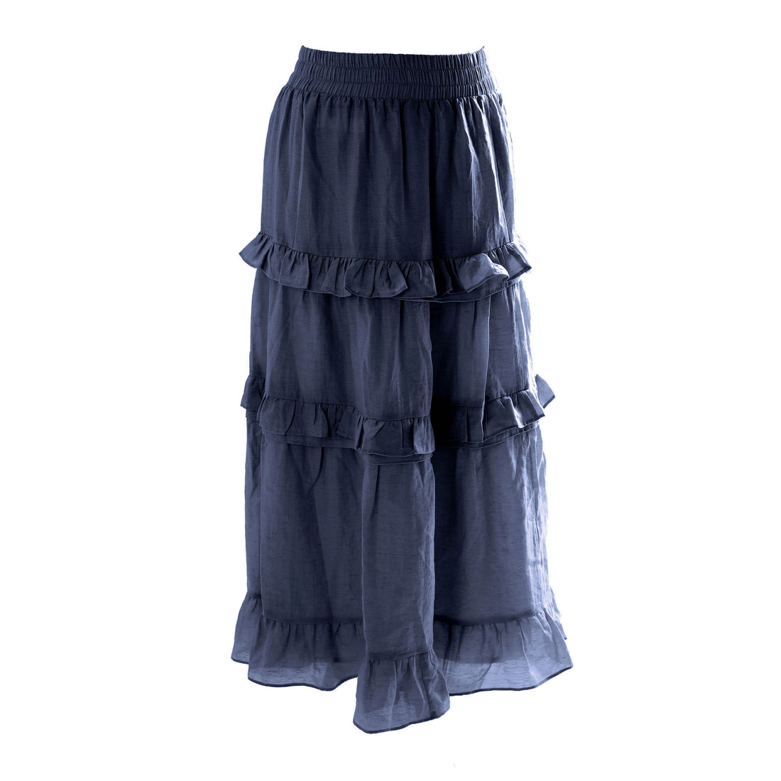 HEV Navy Tiered Ruffle Skirt