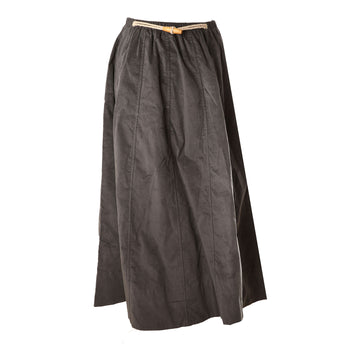  Charcoal Paneled Cord Skirt