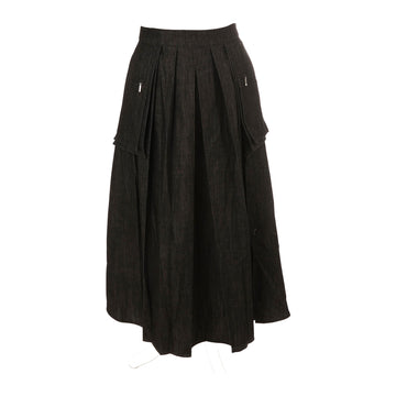  Black Utility  Pleated Skirt