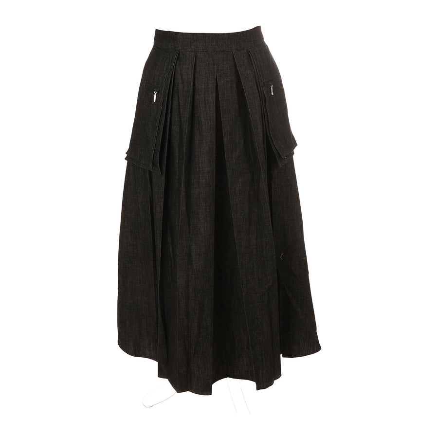 HEV Black Utility  Pleated Skirt