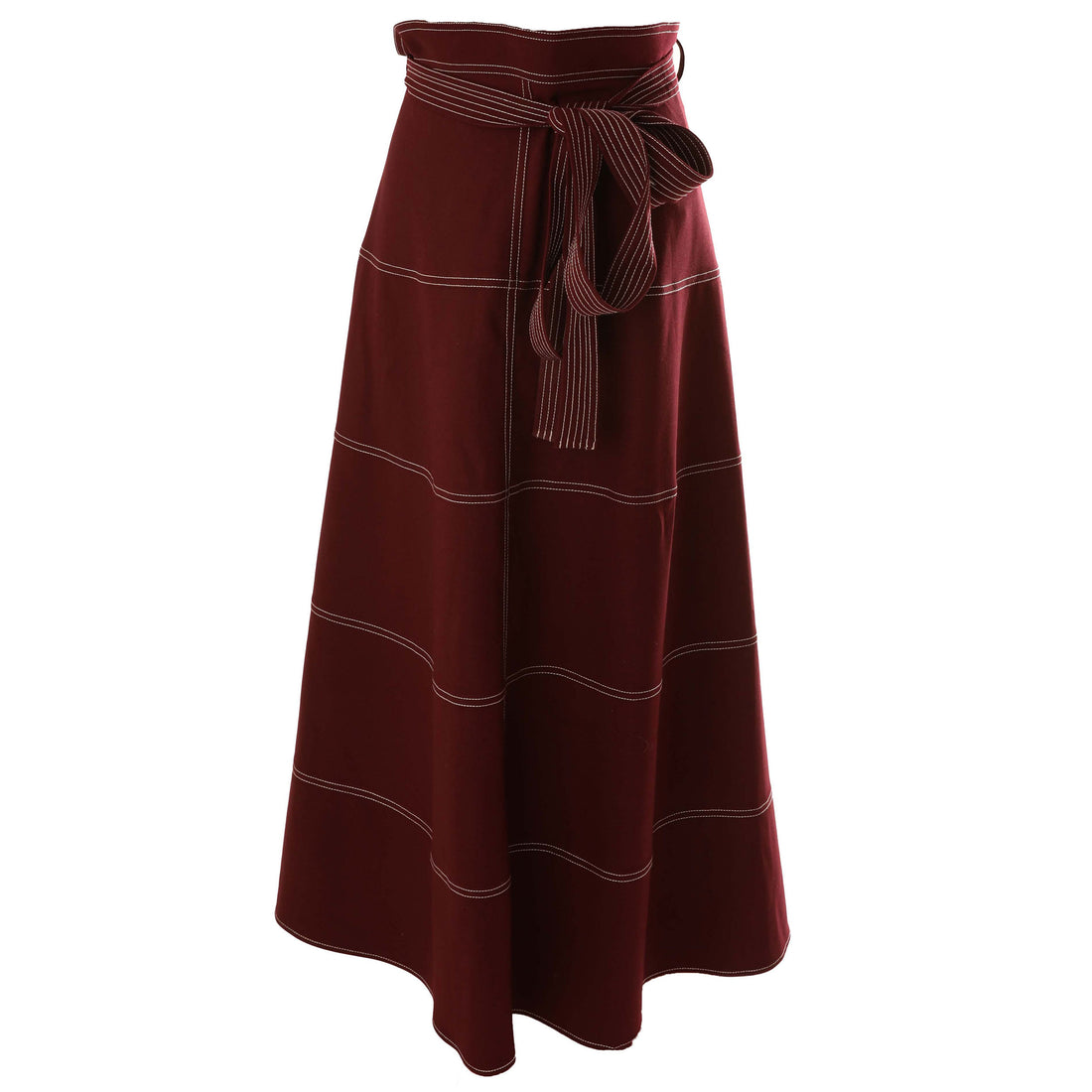 Hev Burgundy Fanelled Top Stitch Skirt Ladida
