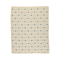 Bebe Organic Blue Patchwork Heart Blanket