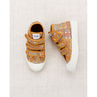 Misha and Puff  Rose Gold Groovy Paisley High Top Velcro Sneaker