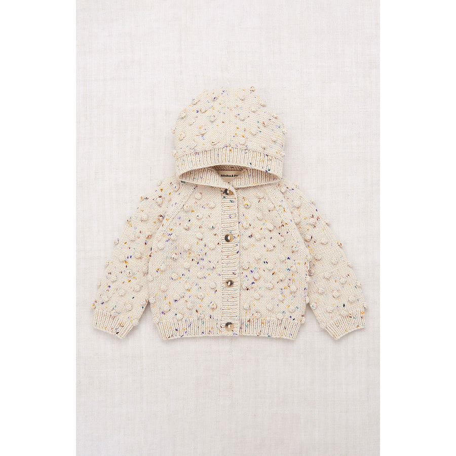 Misha and Puff Iris Confetti Hooded Popcorn Cardigan