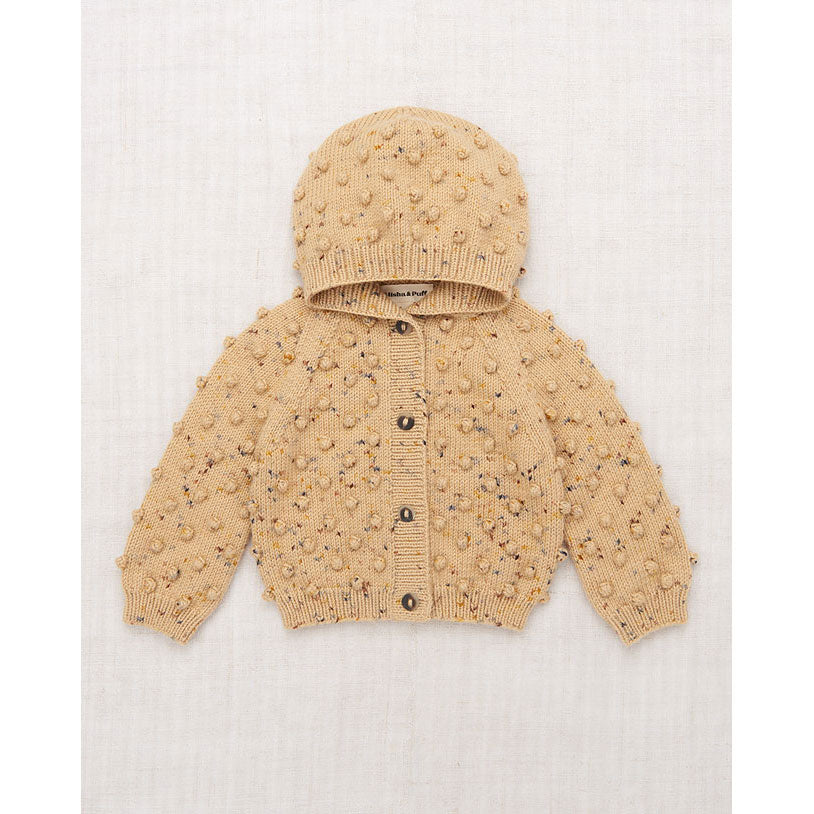 Misha and Puff Camel Confetti Hooded Popcorn Baby Cardigan