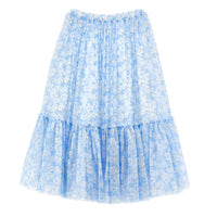 Philosophy White/Blue Printed Tulle Skirt