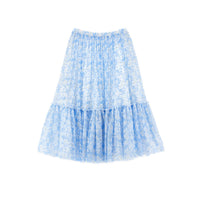 Philosophy White/Blue Printed Tulle Skirt