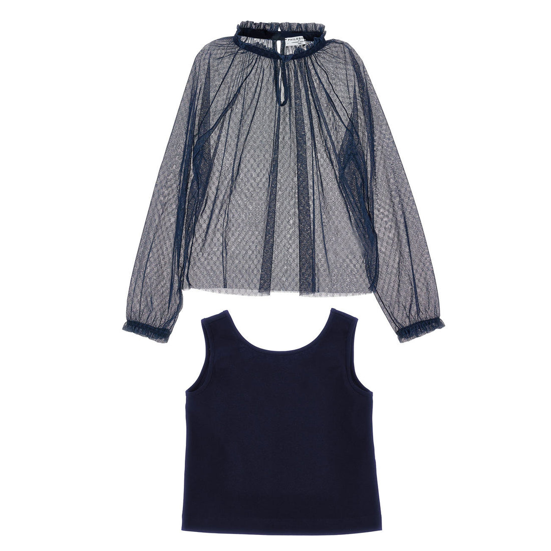Philosophy Navy Tulle Blouse