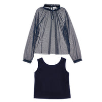 Philosophy Navy Tulle Blouse