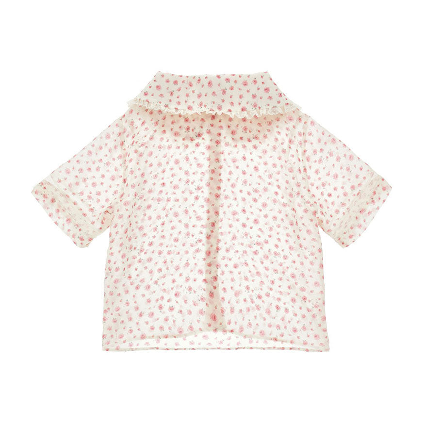 Philosophy Pink Small Rose Button Up Blouse