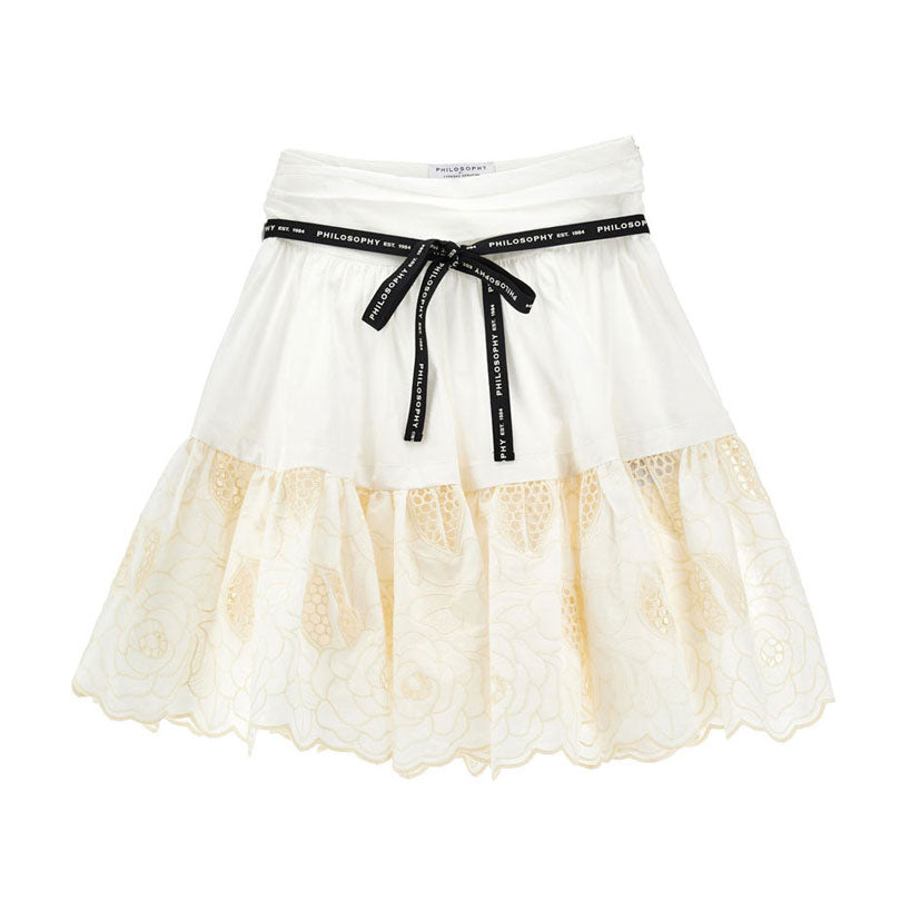 Philosophy Off White Embroidered Detail Skirt