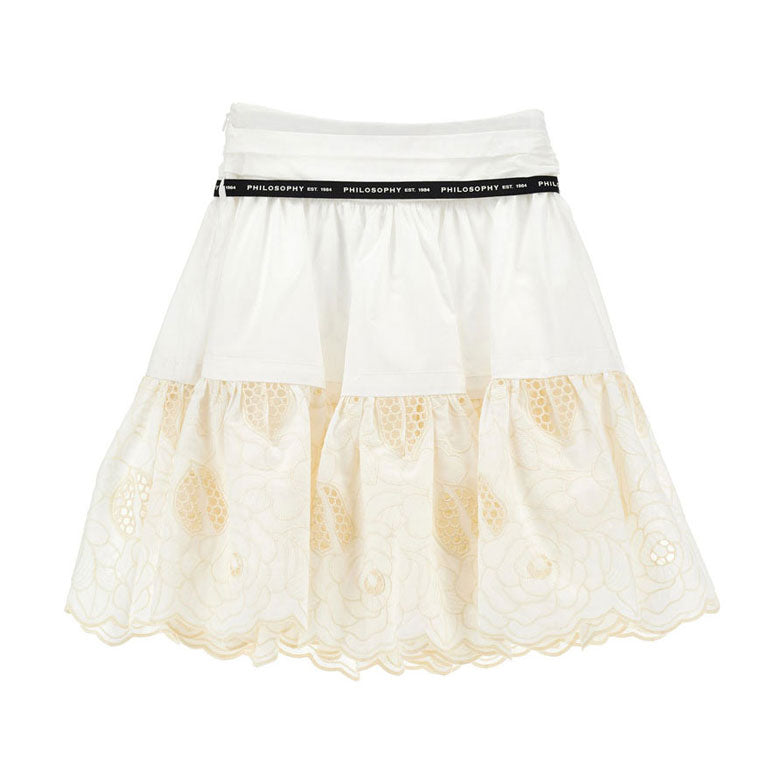 Philosophy Off White Embroidered Detail Skirt