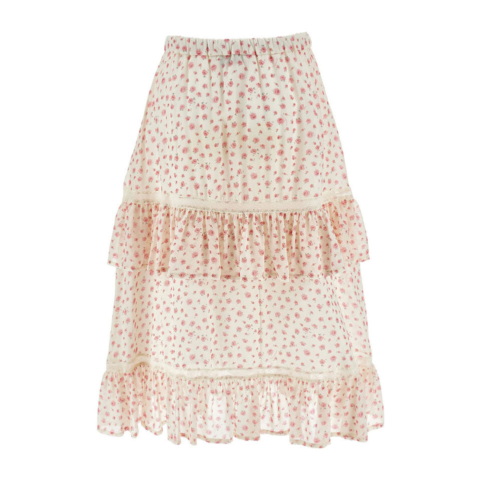 Philosophy Pink Small Rose Long Skirt