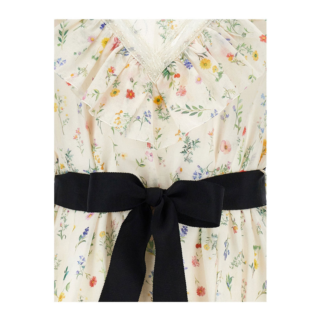 Philosophy Off White Sleeveless Ruffle Belt Dress