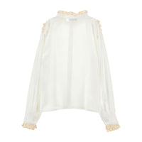 Philosophy White Lace Trim Blouse