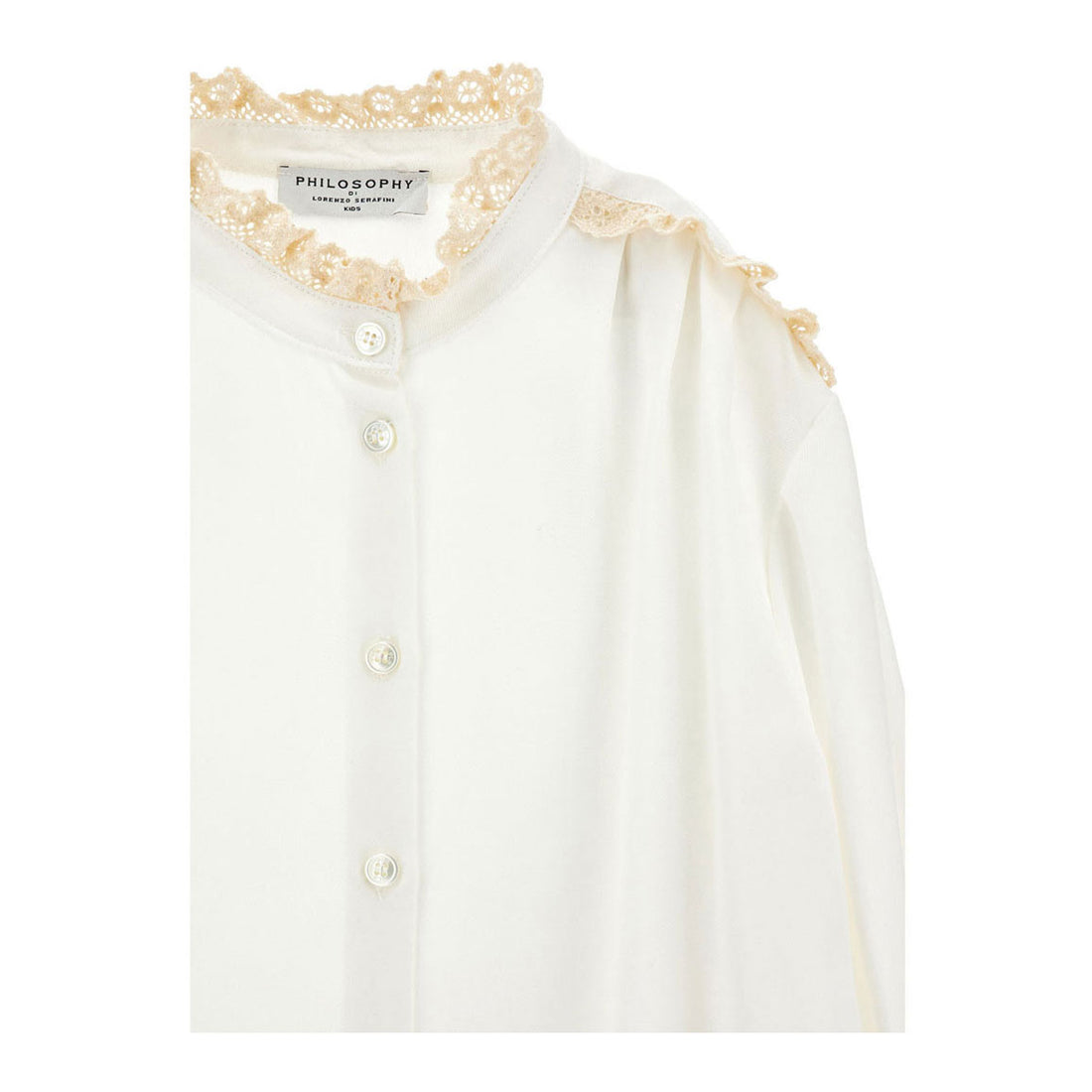 Philosophy White Lace Trim Blouse