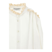 Philosophy White Lace Trim Blouse