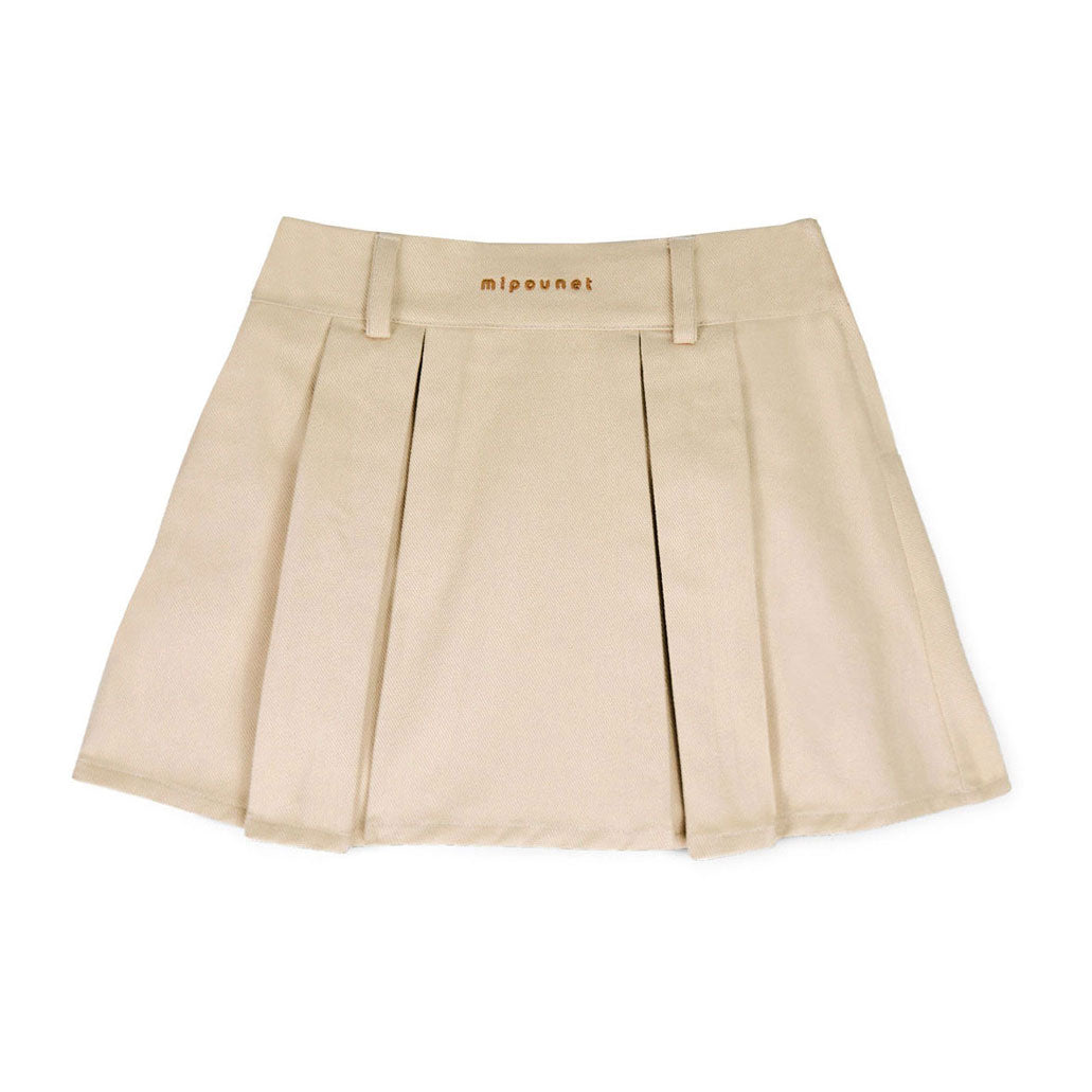 Mipounet Beige Nina Pleated Skirt