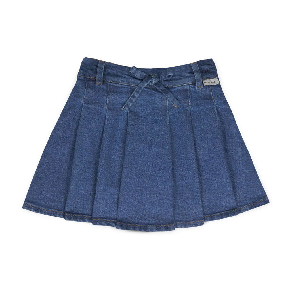 Mipounet Denim Juliette Pleated Mini Skirt