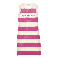 Philosophy White/Pink Striped Coverup Dress
