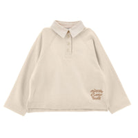 Philosophy Cream Long Sleeve Polo Sweatshirt