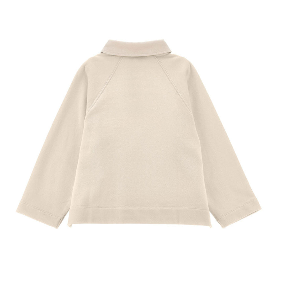 Philosophy Cream Long Sleeve Polo Sweatshirt