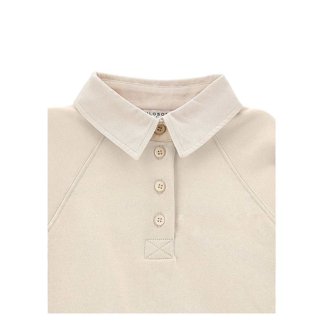 Philosophy Cream Long Sleeve Polo Sweatshirt