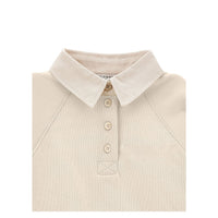 Philosophy Cream Long Sleeve Polo Sweatshirt
