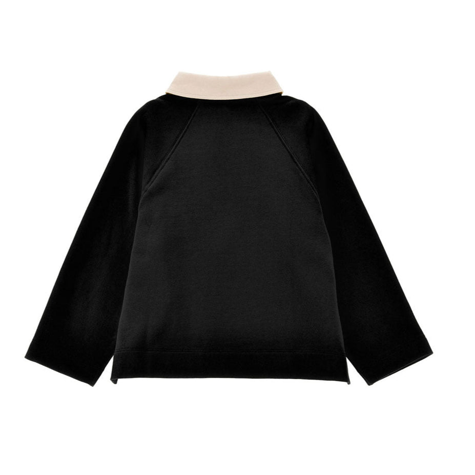 Philosophy Black Long Sleeve Polo Sweatshirt