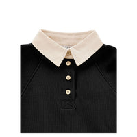 Philosophy Black Long Sleeve Polo Sweatshirt